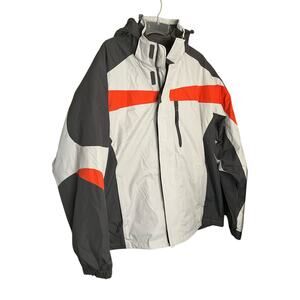 Lanesboro Sport Mens Hooded Winter Ski Jacket Full Zip Gray/Orange Size XL NEW
